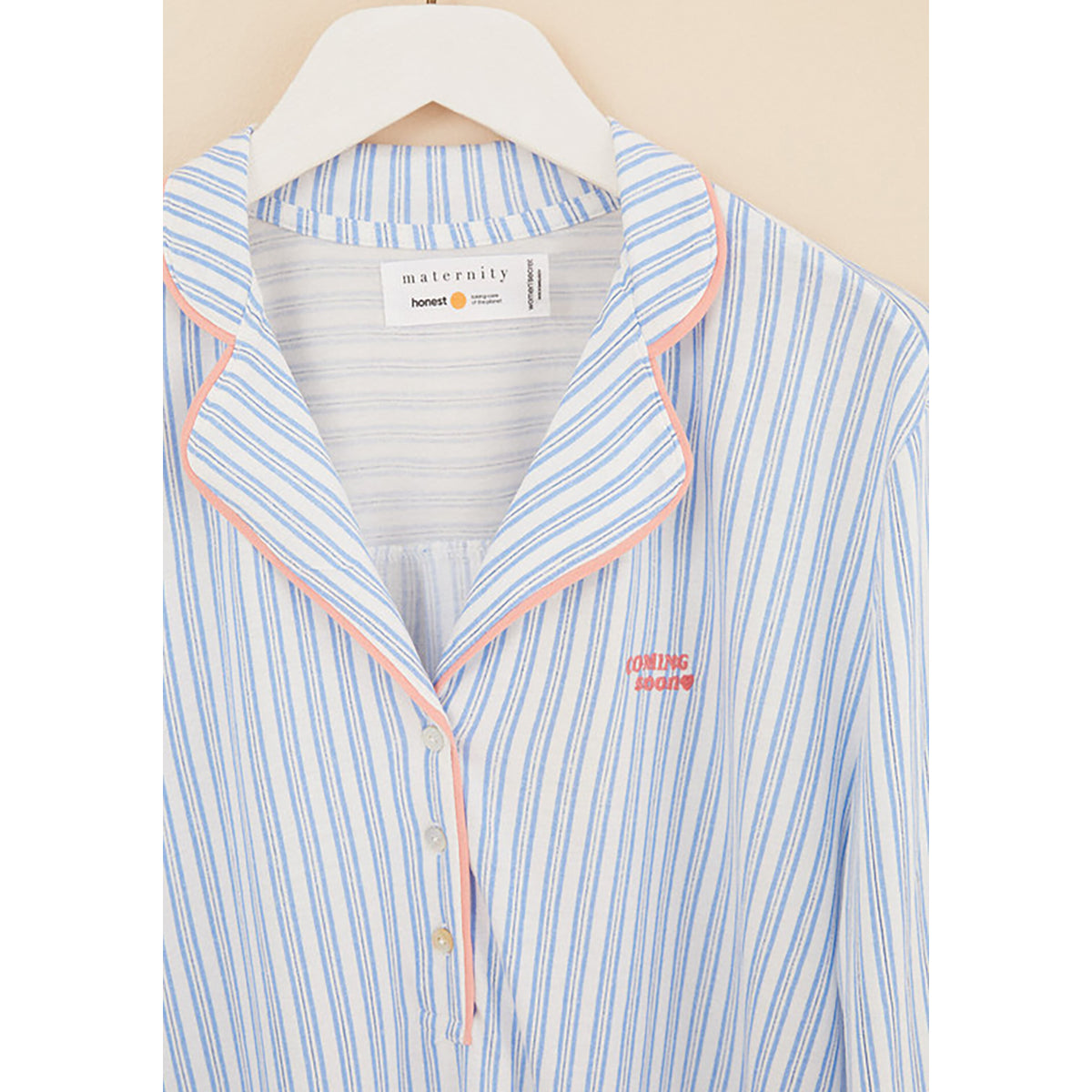 Women Secret - Striped cotton maternity long-sleeved nightgown - Sold by FIG