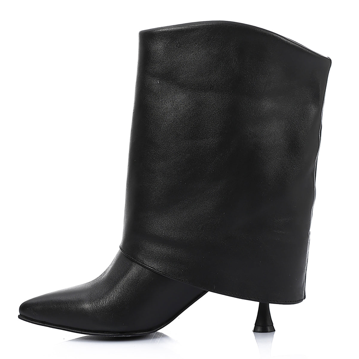 مستر جو - حذاء جلد طبيعي بكعب متوسط للنساء