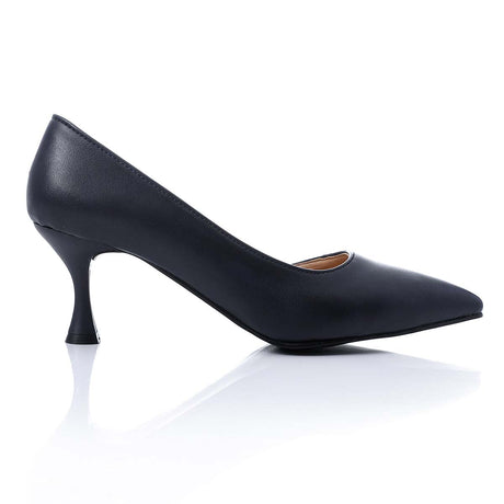 Mr Joe - Slip On Pointed Toecap Kitten Heel Pumps
