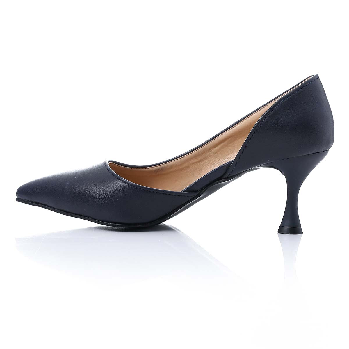 Mr Joe - Slip On Pointed Toecap Kitten Heel Pumps