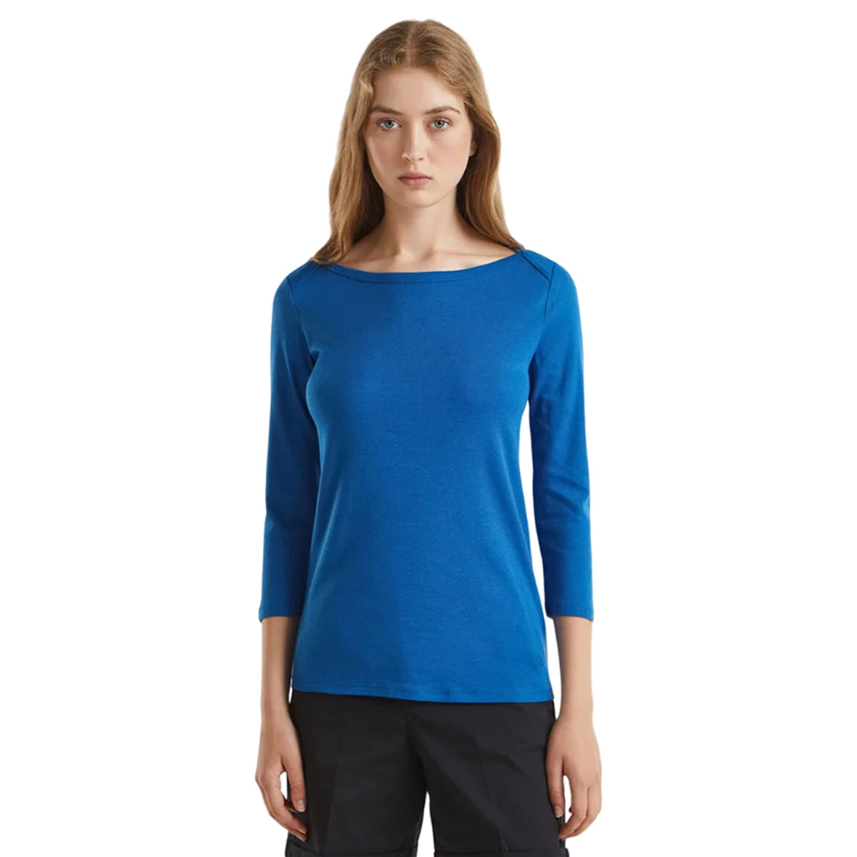 United Colors Of Benetton - Boat Neck Three Quarter sleeves T-shirt - Sold by FIG