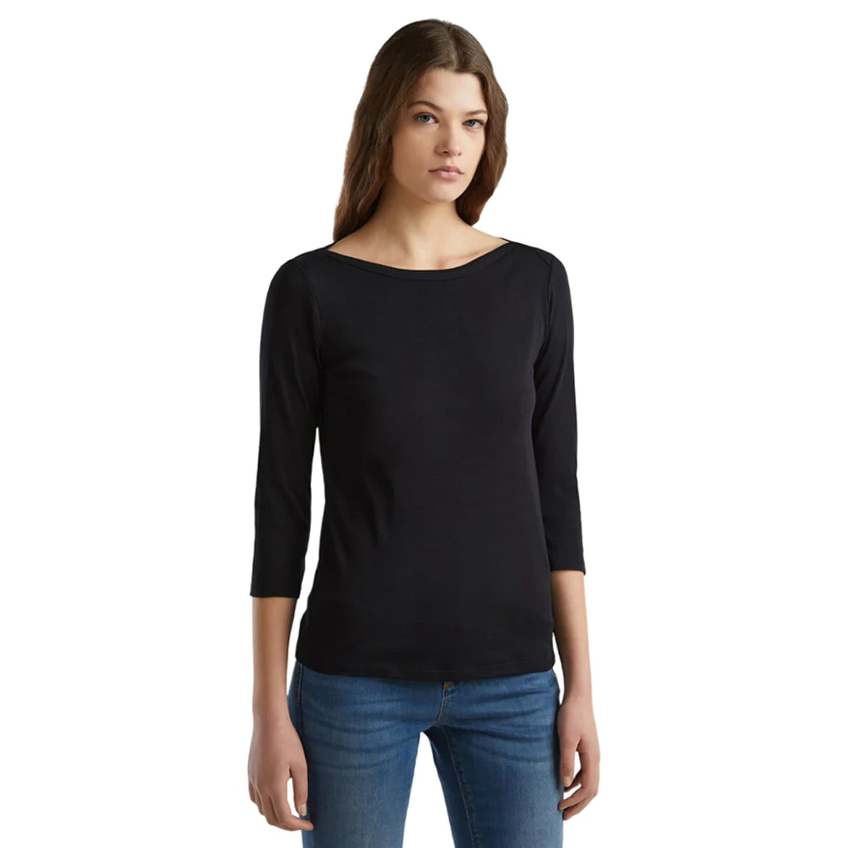 United Colors Of Benetton - Boat Neck Three Quarter sleeves T-shirt - Sold by FIG