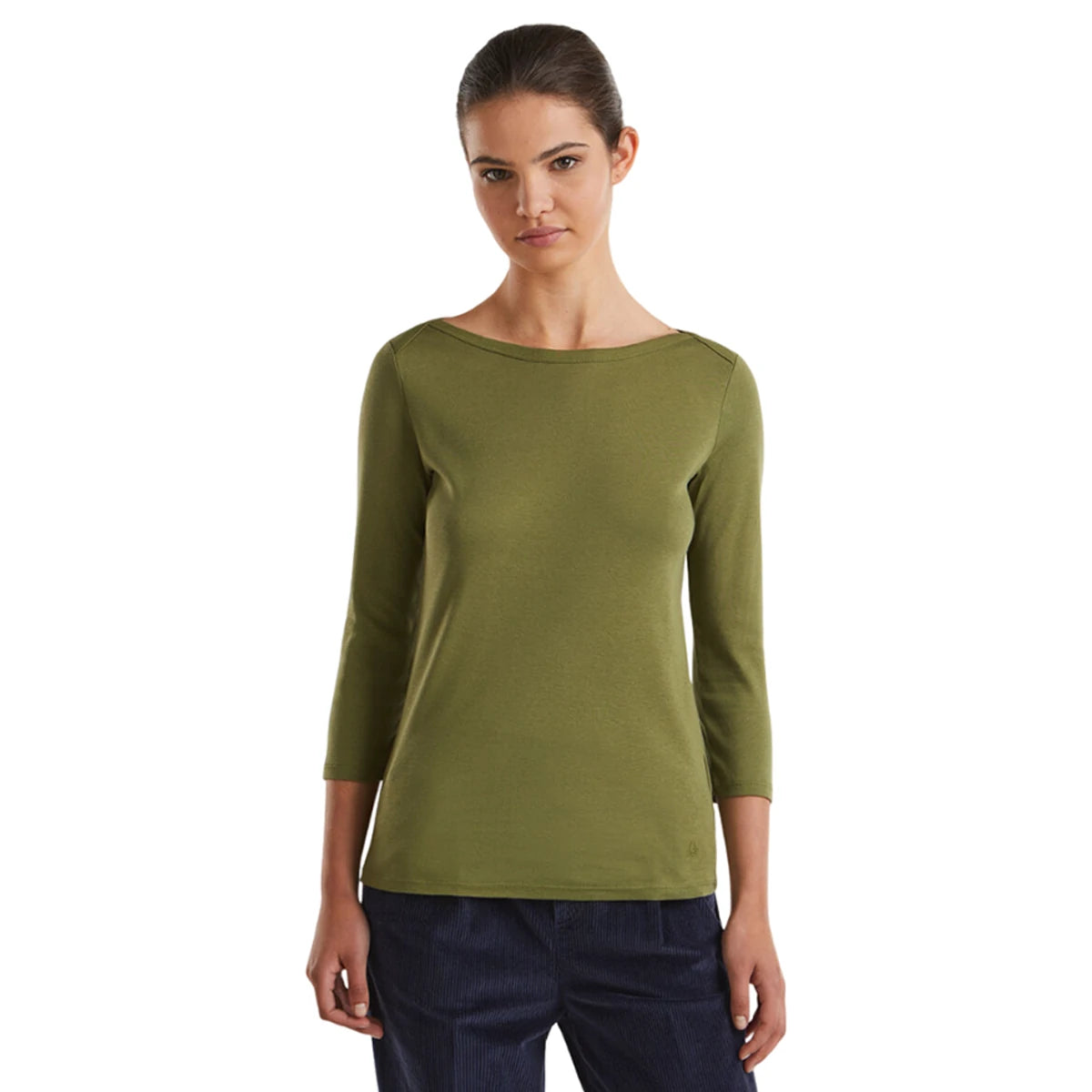 United Colors Of Benetton - Boat Neck Three Quarter sleeves T-shirt - Sold by FIG