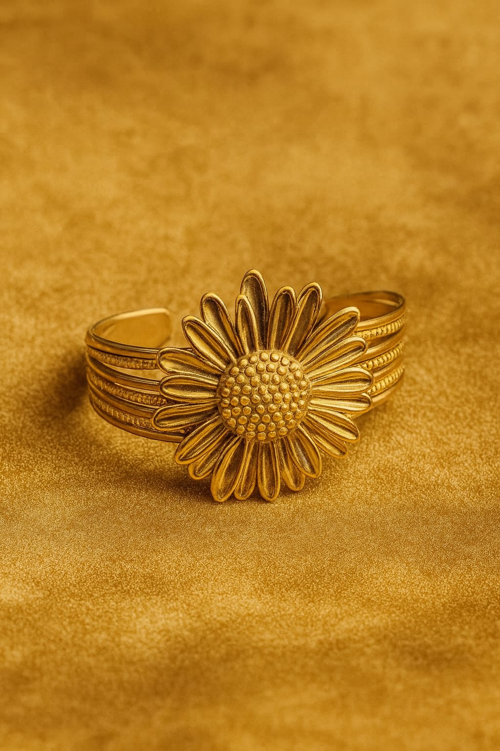 Sunflower Design Plated Metal Bracelet