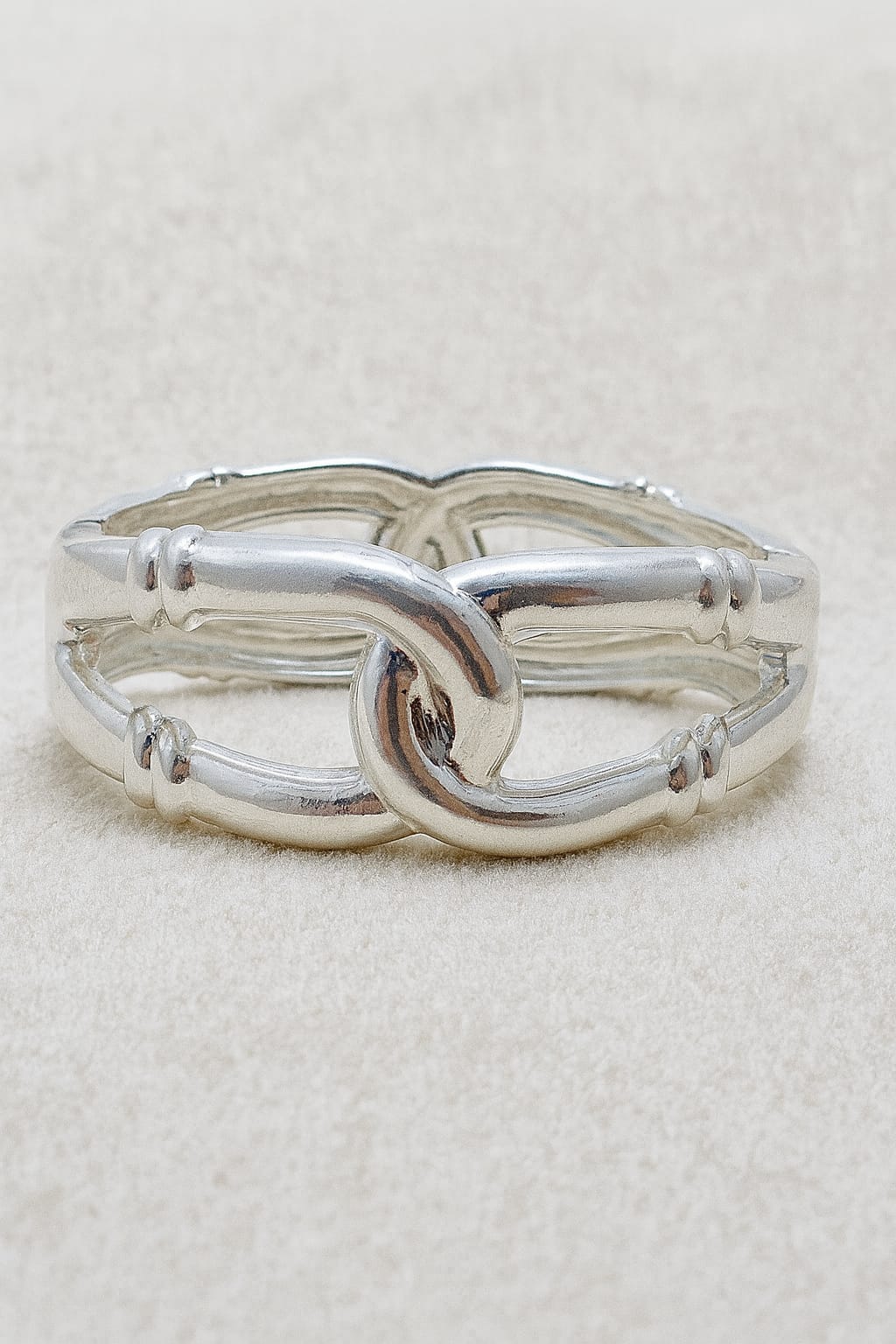 Plated Metal Interlocking Links Bracelet