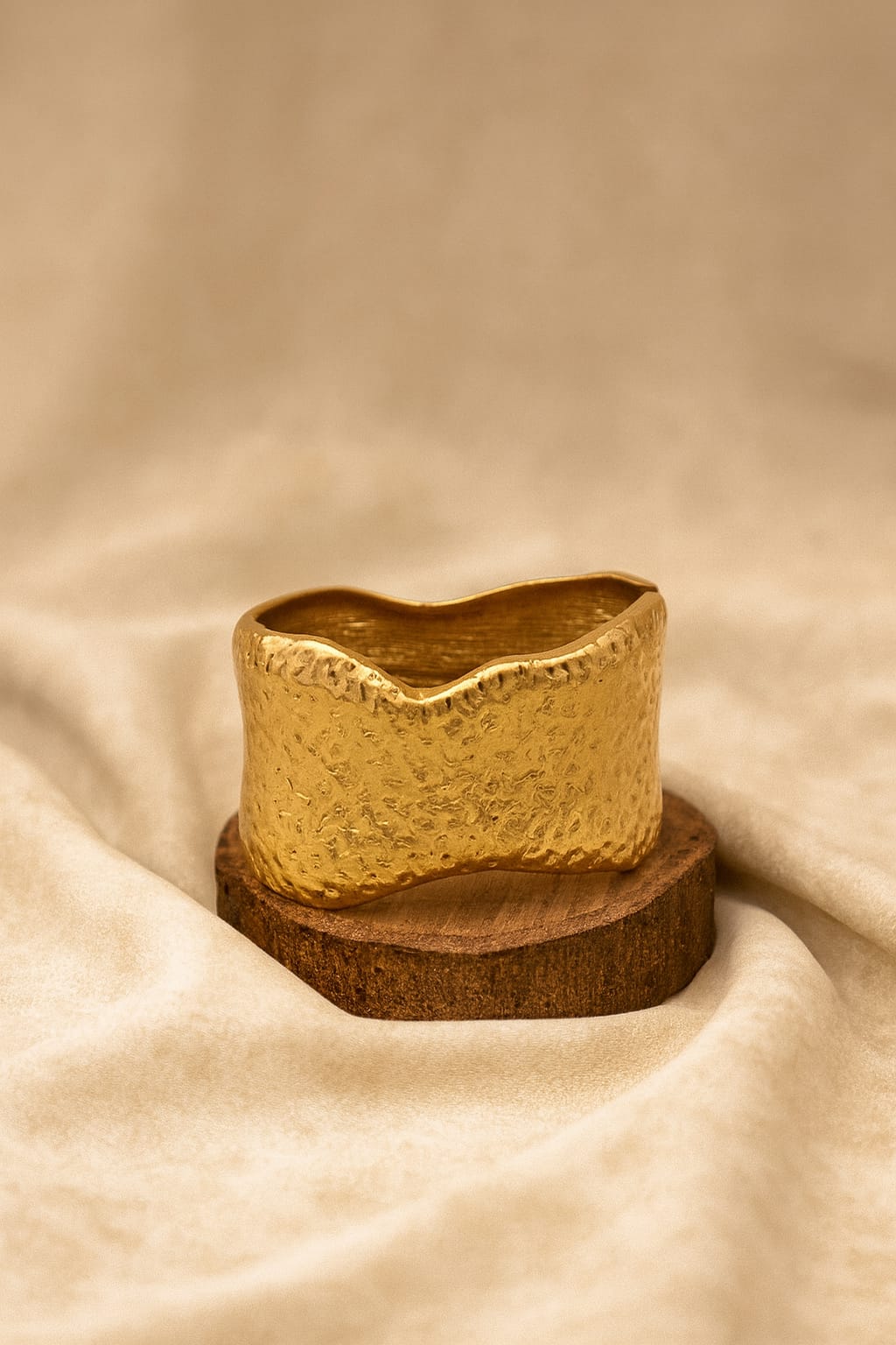 Textured Wave Plated Metal Bracelet