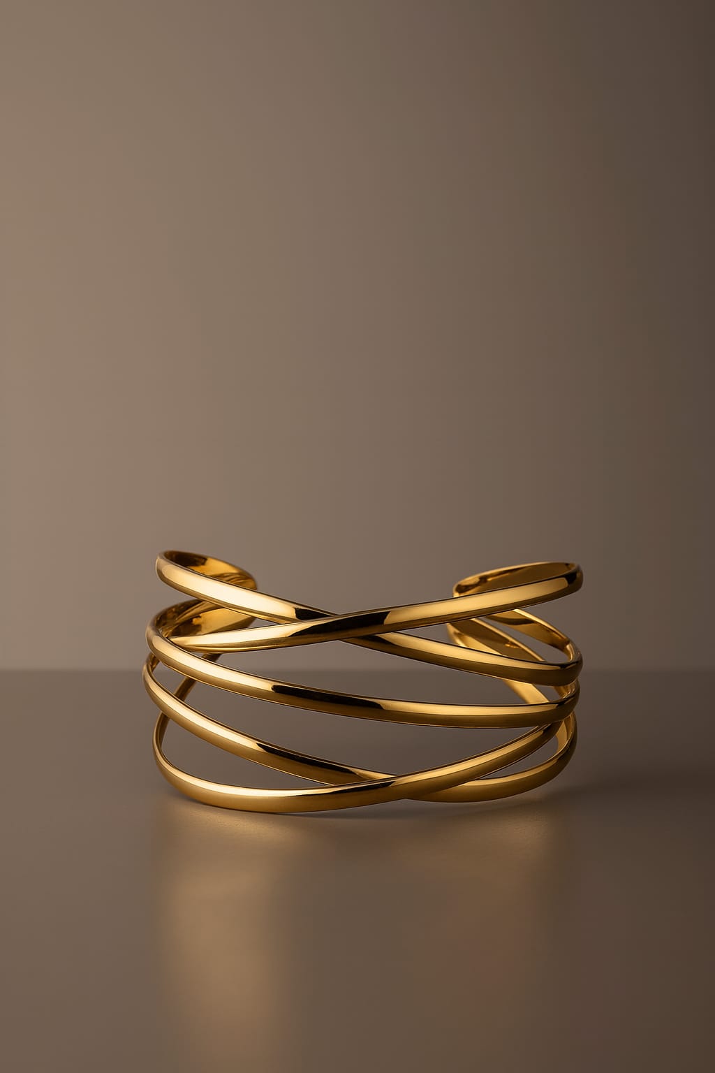 Modern Intertwined Gold Bracelet