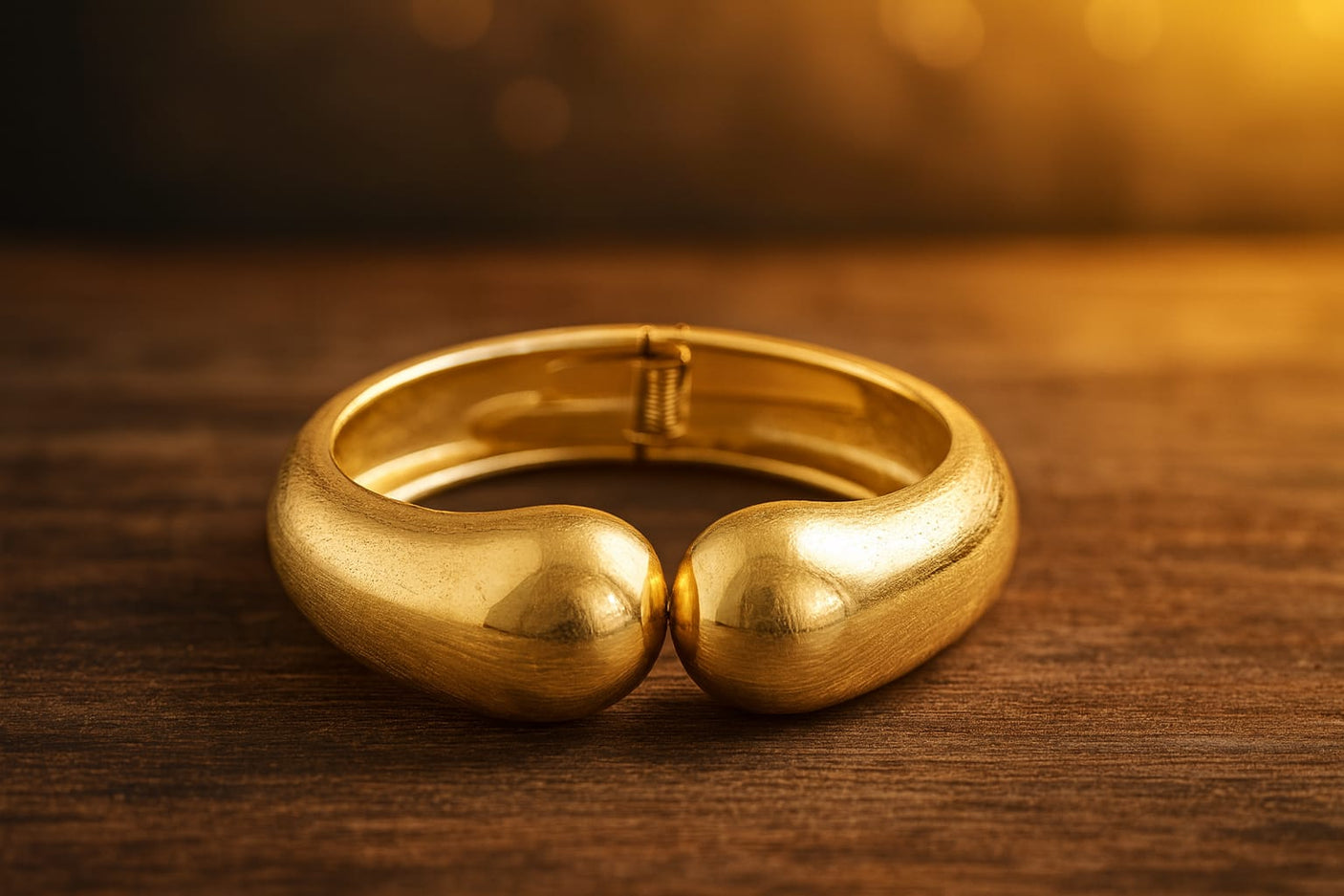 Modern Gold Curved Design Bracelet