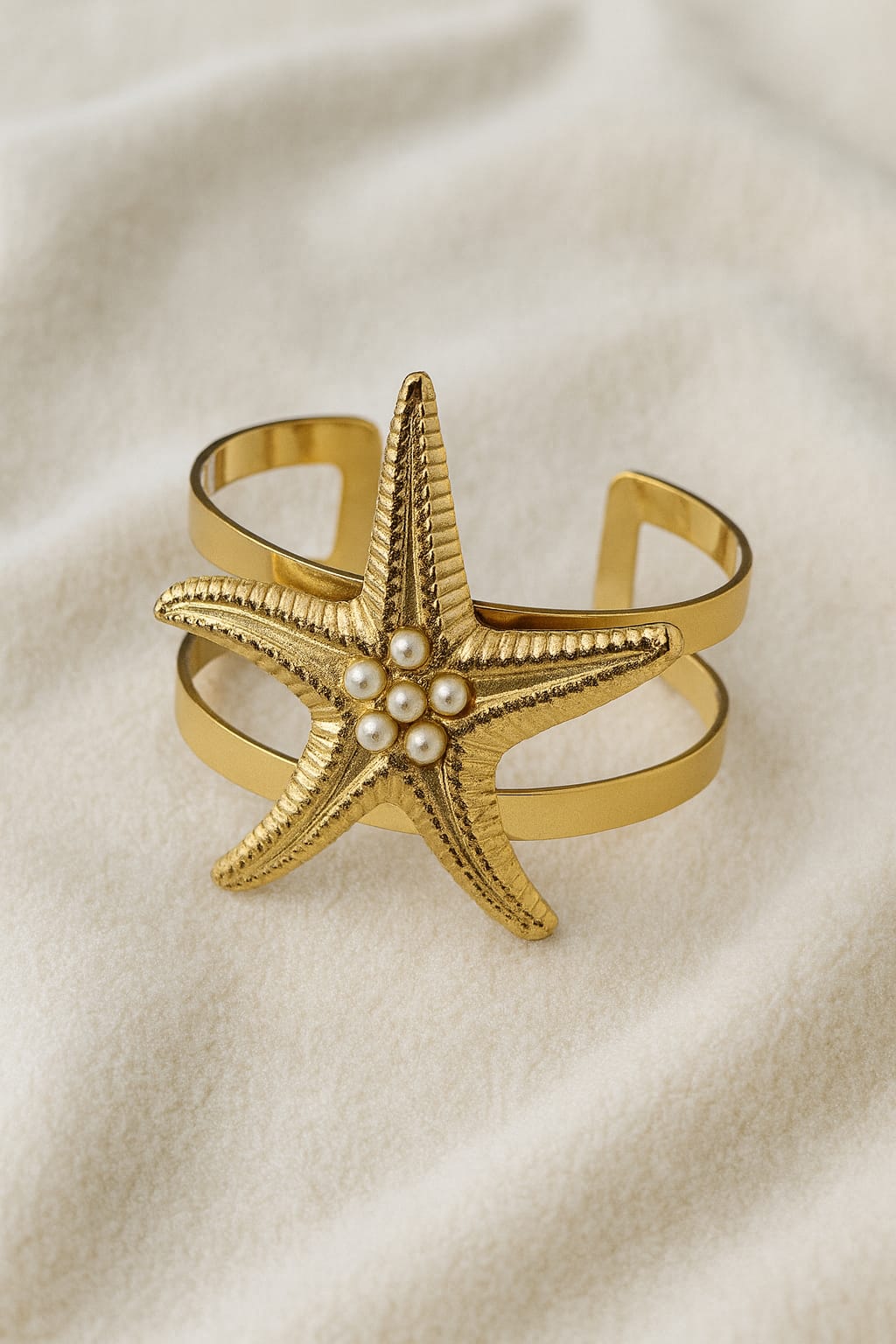 Gold Starfish Cuff Bracelet