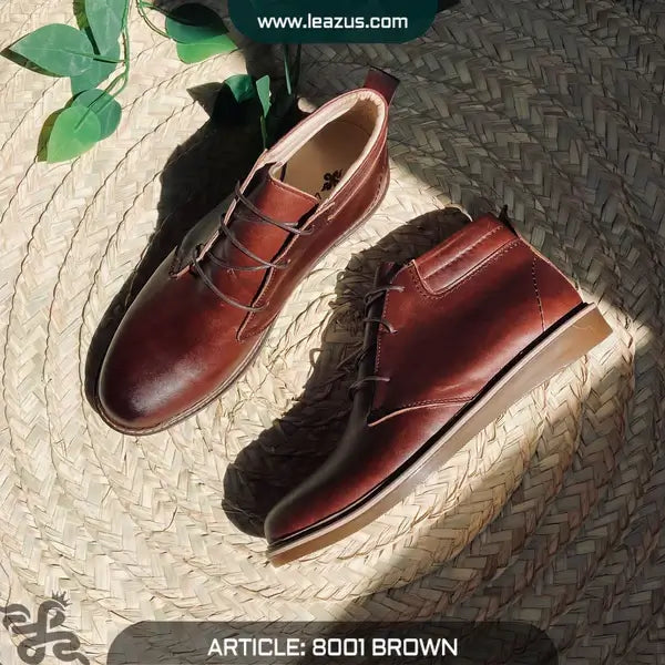 Leazus - Leather Flat Ankle Boot - 8001