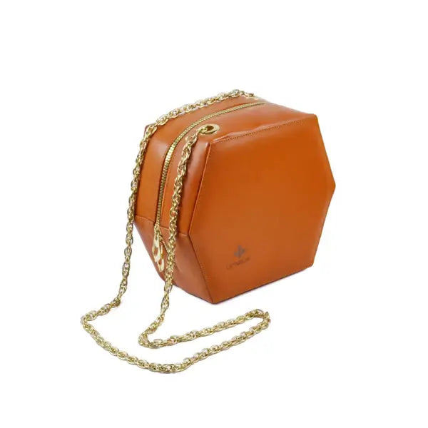 Leazus - Leather bag for women - Hexa Orange