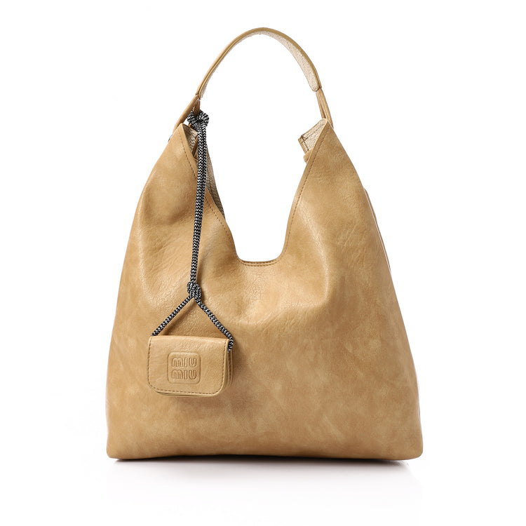 Mr Joe - Faux Leather Hobo Bag with Two Pouches Shoulder Bag for Women