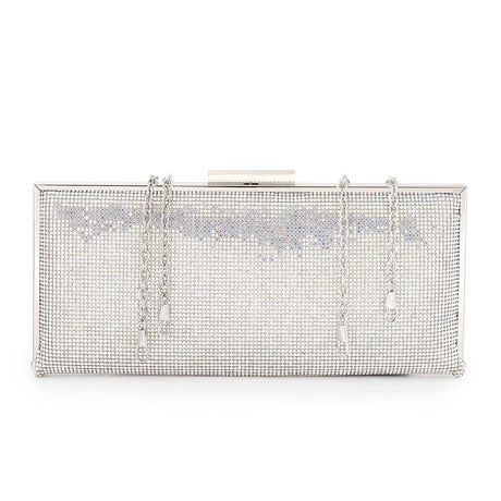Mr Joe - Glamorous Black Rhinestone Hardcase Clutch with Chain Straps