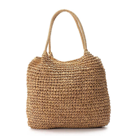 Mr Joe - Beige Crochet Straw Tote Bag – Lightweight Summer Handbag