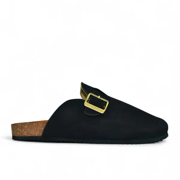 Leazus - Leather SnapClog - Black
