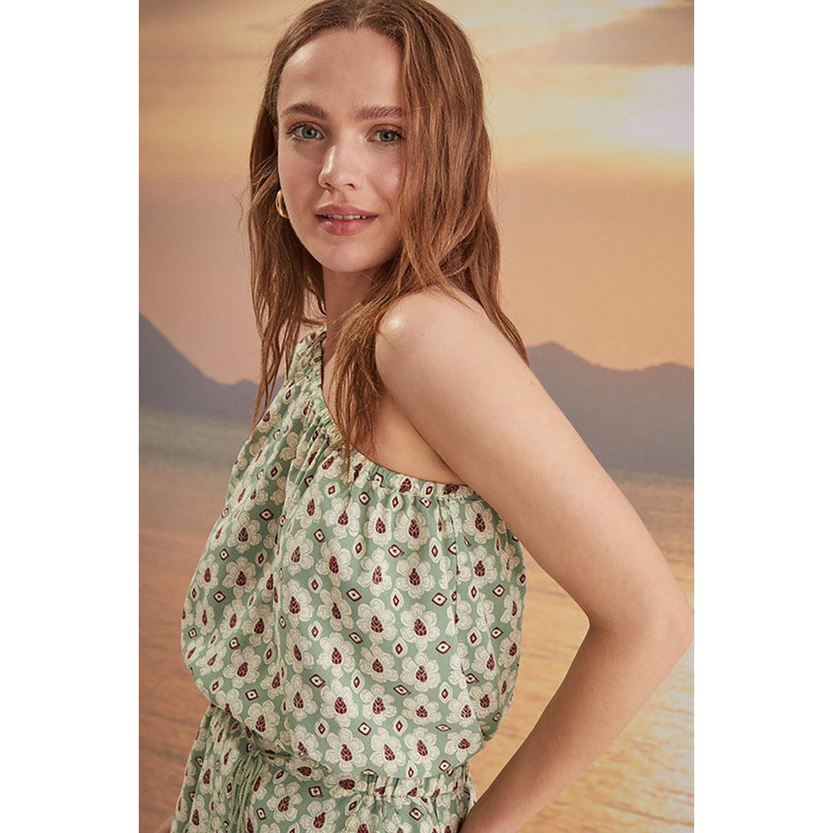 Women Secret - Asymmetric top and printed shorts set - Sold by FIG