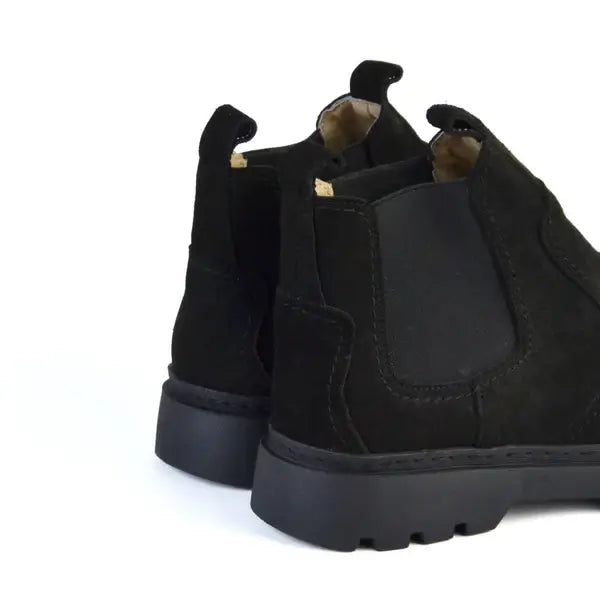 Leazus - Leather Chunky Boot - S-4001 BLACK