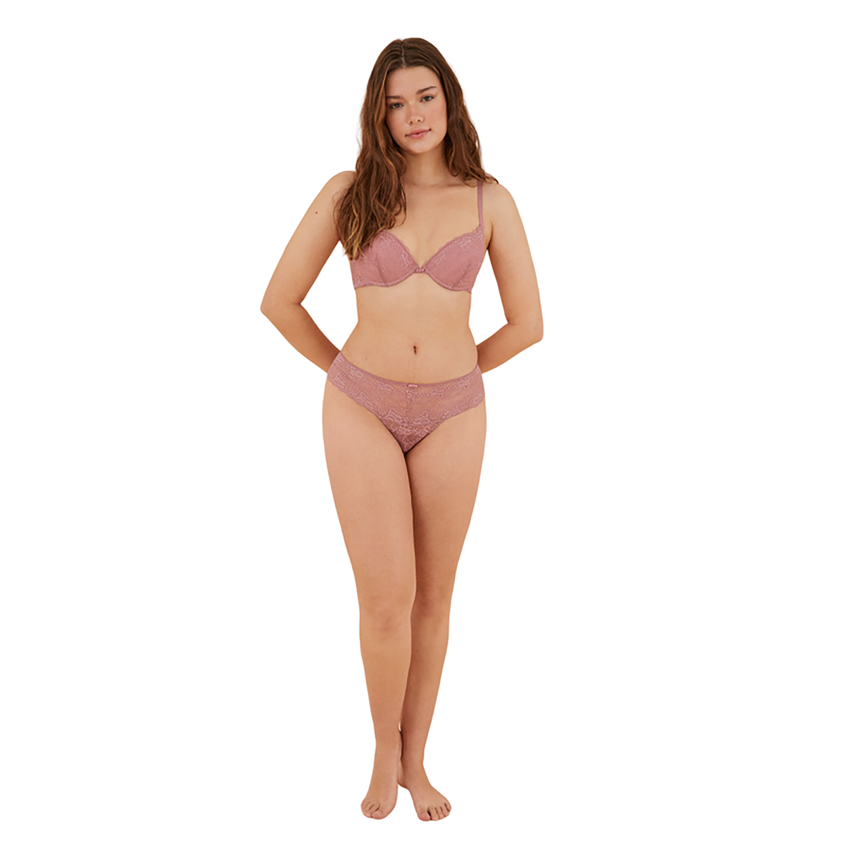 Women Secret - Wide pink lace Brazilian panties - Sold by FIG