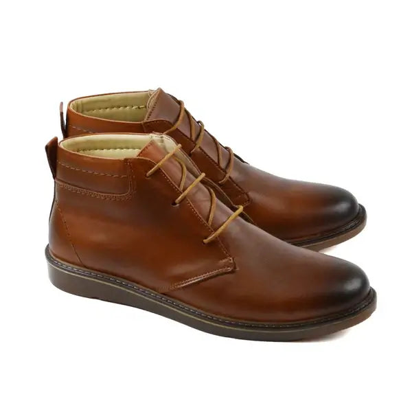 Leazus - Leather Flat Ankle Boot - 8001