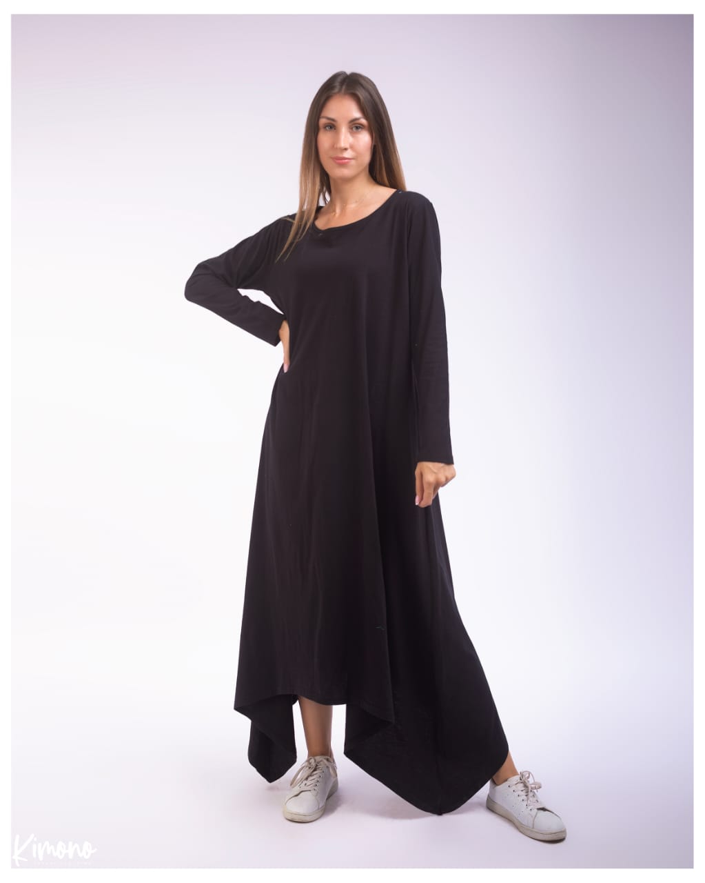 كيمونو فستان بأكمام طويلة للنساء