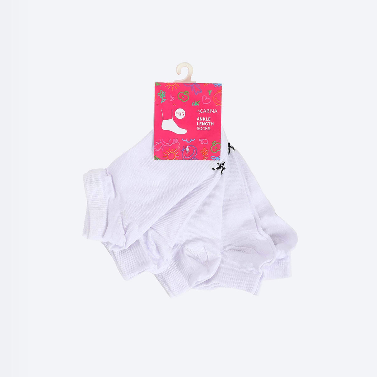 كارينا - جوارب بناتي بطول الكاحل - 5 أزواج  للبنات