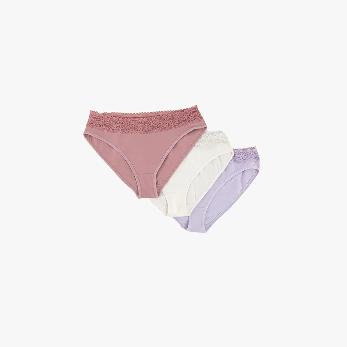 Carina - Pack of 3 Bikini Panties with Lace