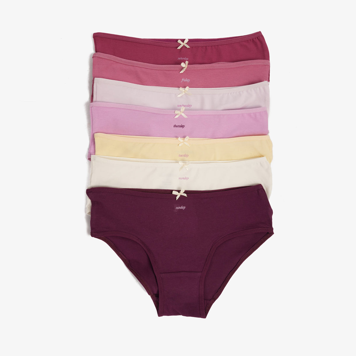 كارينا - مجموعة من 7 سراويل داخلية قصيرة ملونة للنساء