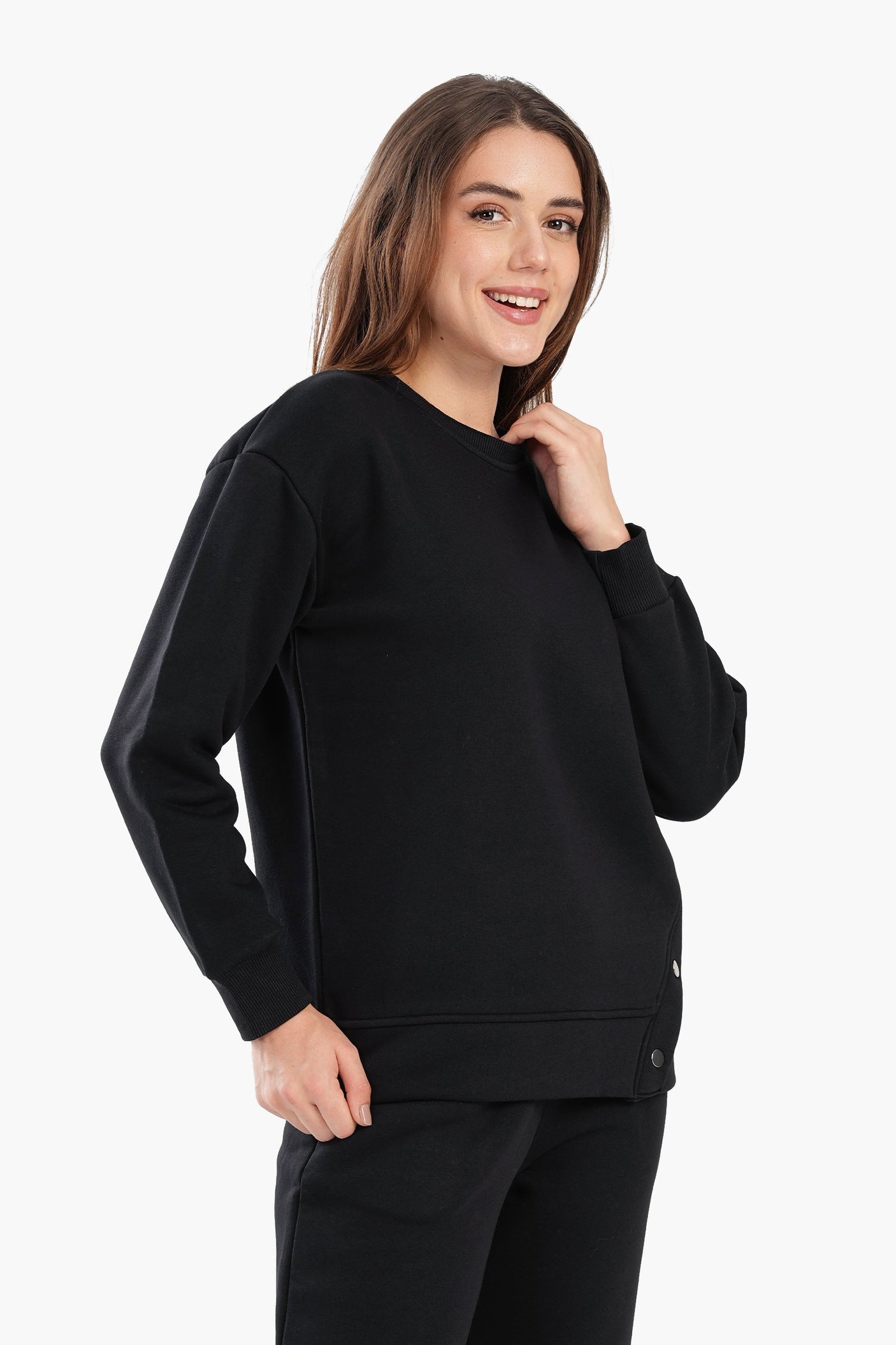 Carina - Round Neck Lounge Sweatshirt For Women