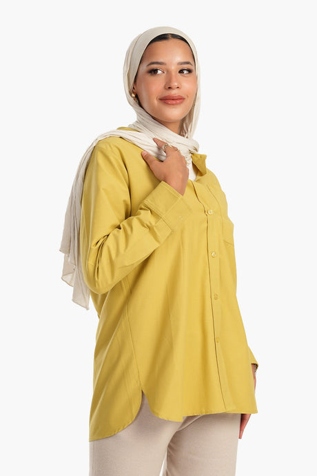 Carina - Cotton Blend Button-Down Shirt