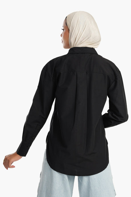 Carina - Cotton Blend Collared Shirt