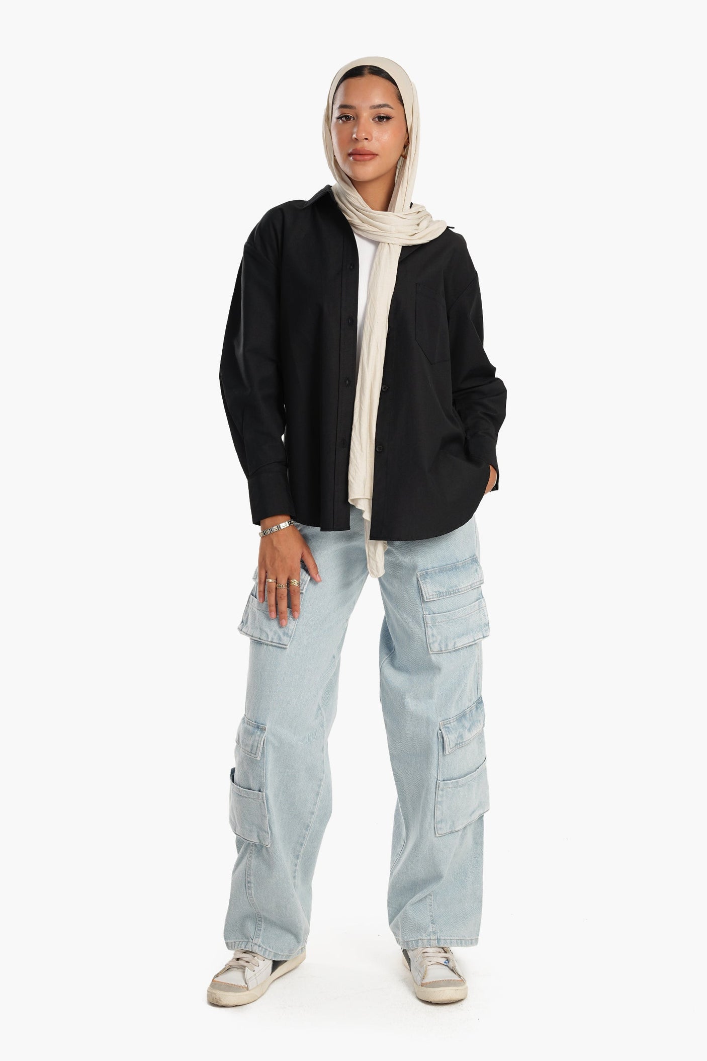 كارينا - قميص بياقة من مزيج القطن