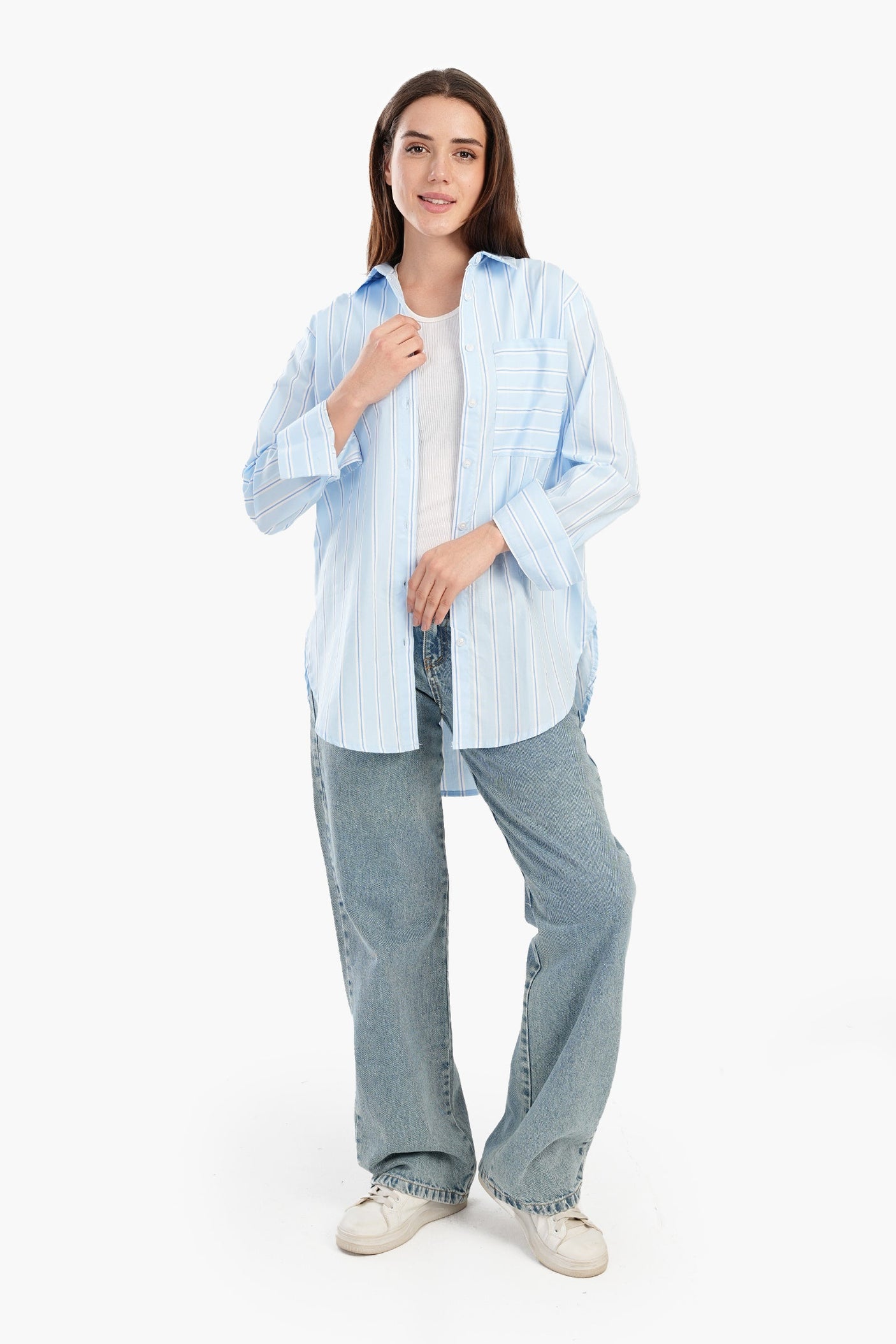 كارينا - قميص مخطط بأزرار للأسفل