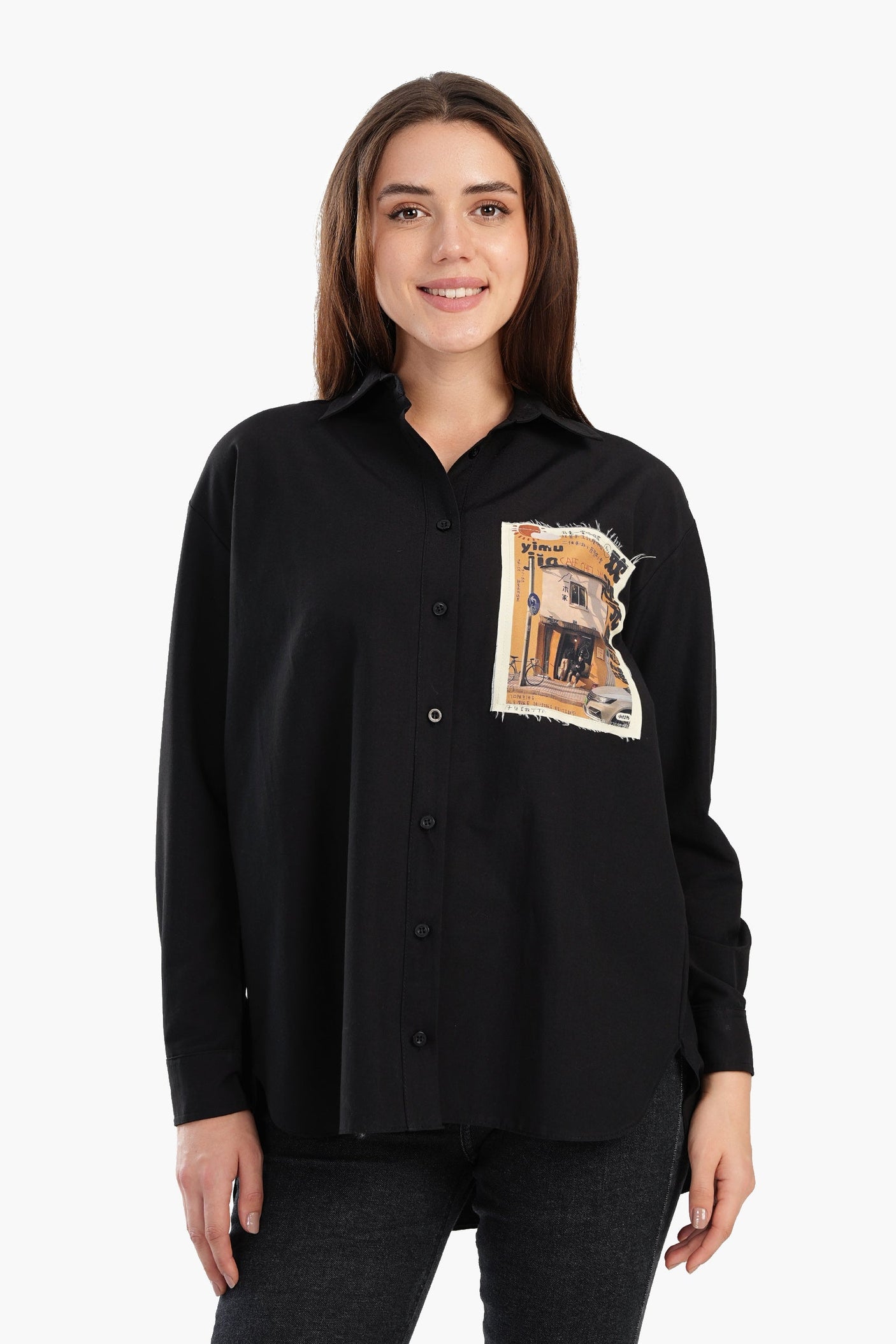 Carina - Shirt with Printed Pocket