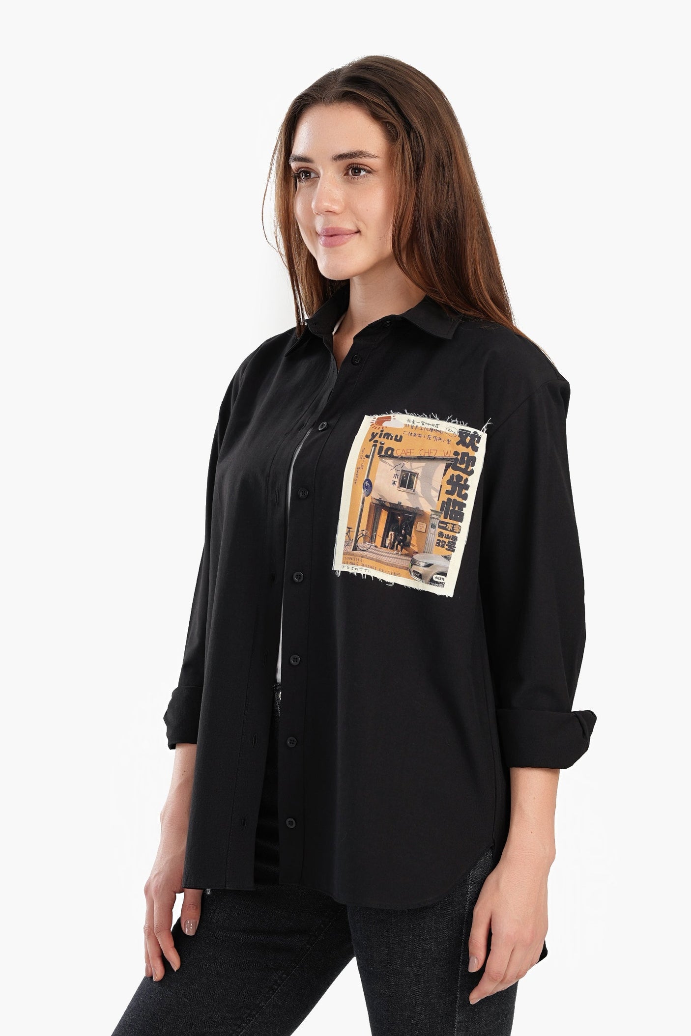 كارينا - قميص بجيب مطبوع