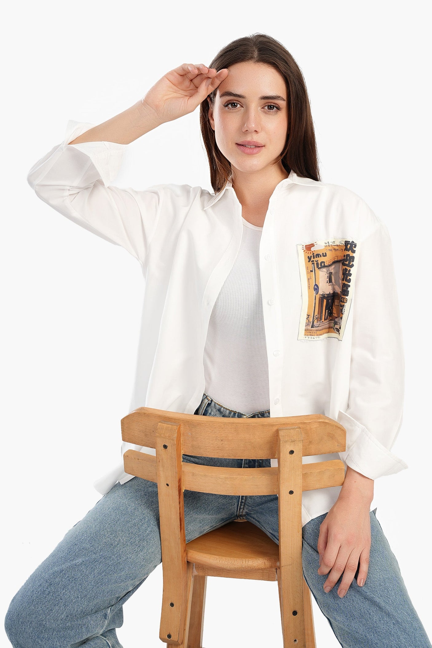 Carina - Shirt with Printed Pocket