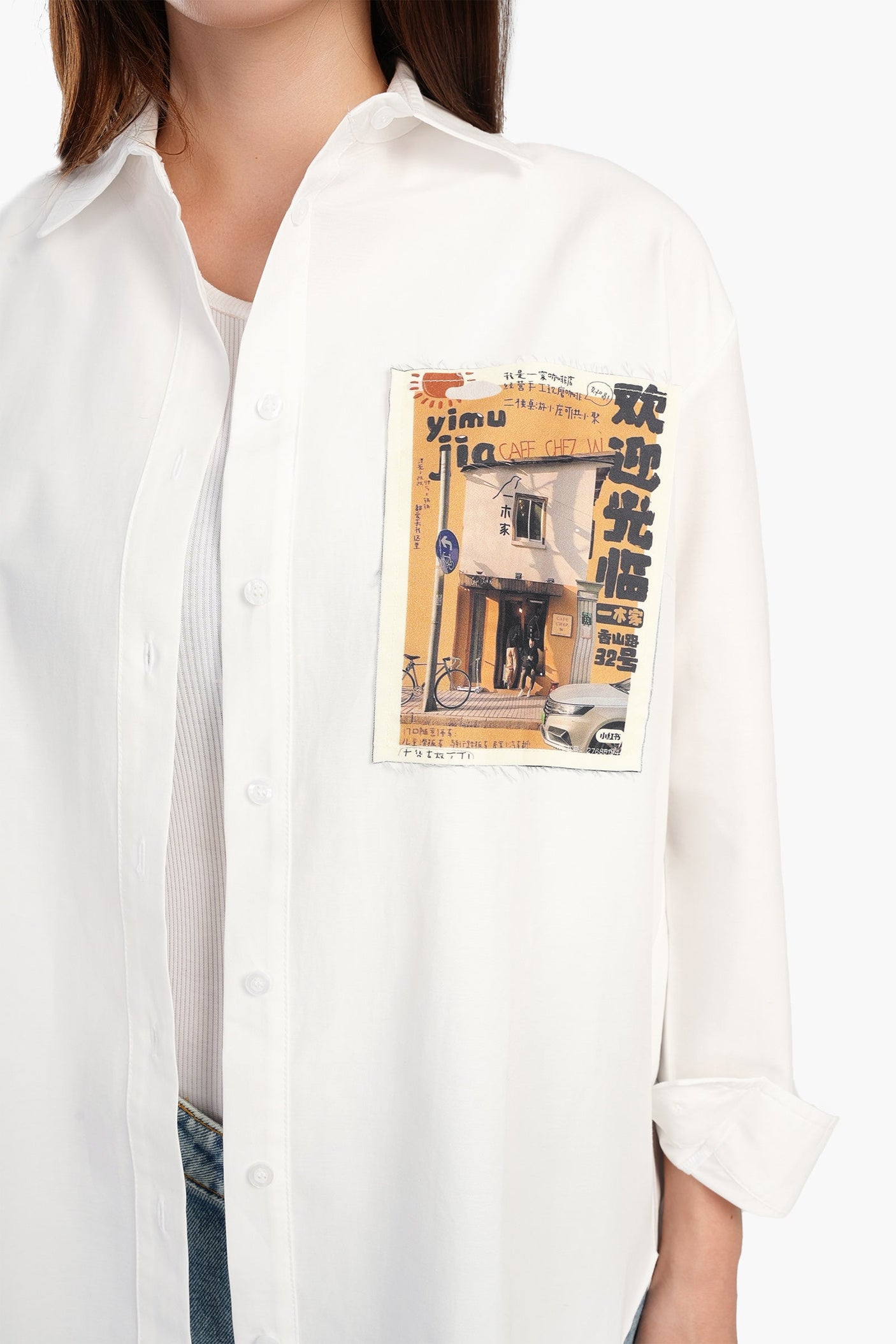 Carina - Shirt with Printed Pocket