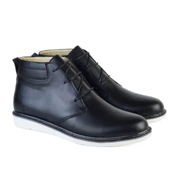 Leazus - Leather Flat Ankle Boot - 8001