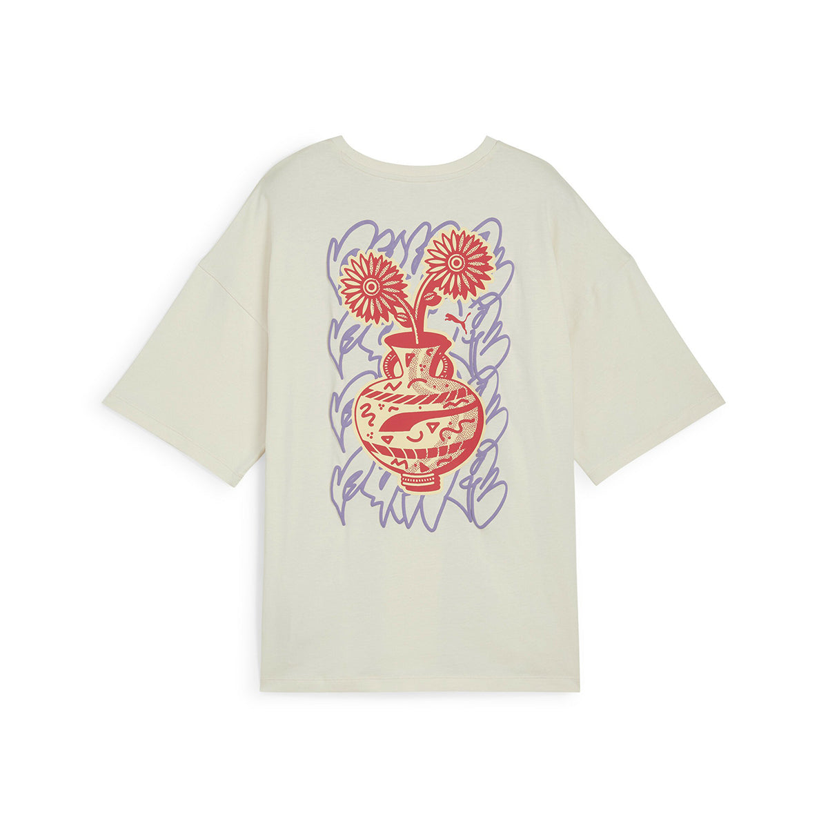 PUMA-GRAPHICS BLOOM OVERSIZED TEE ALPINE SNOW