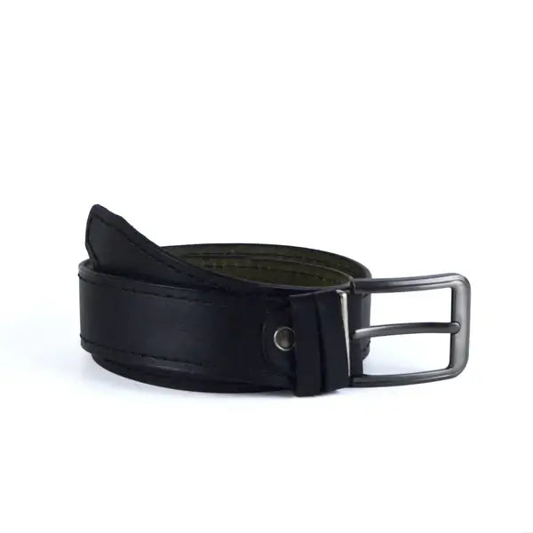 Leazus - Leather Casual belt - 1k-BLACK