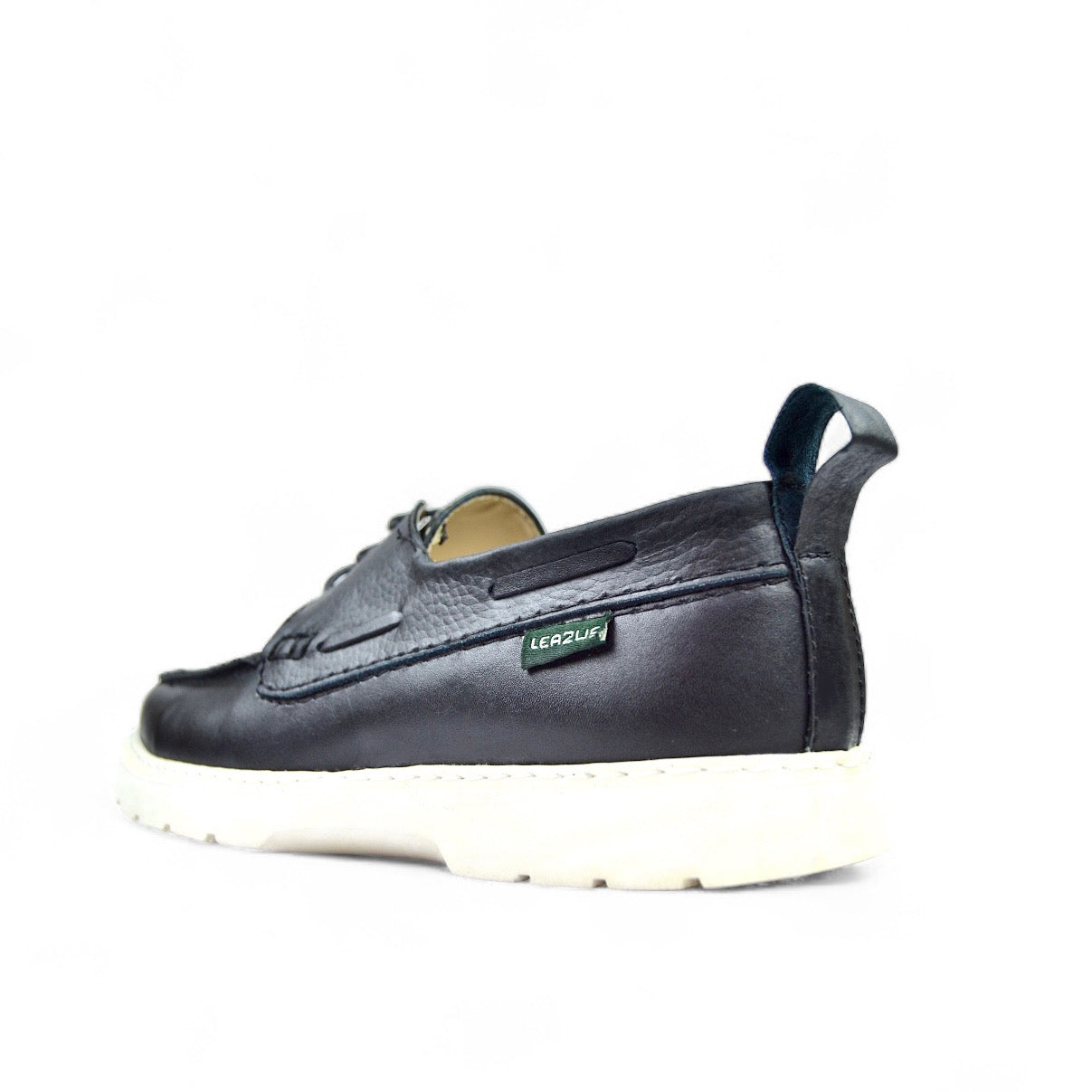 Leazus - Leather Boat Shoes - Black