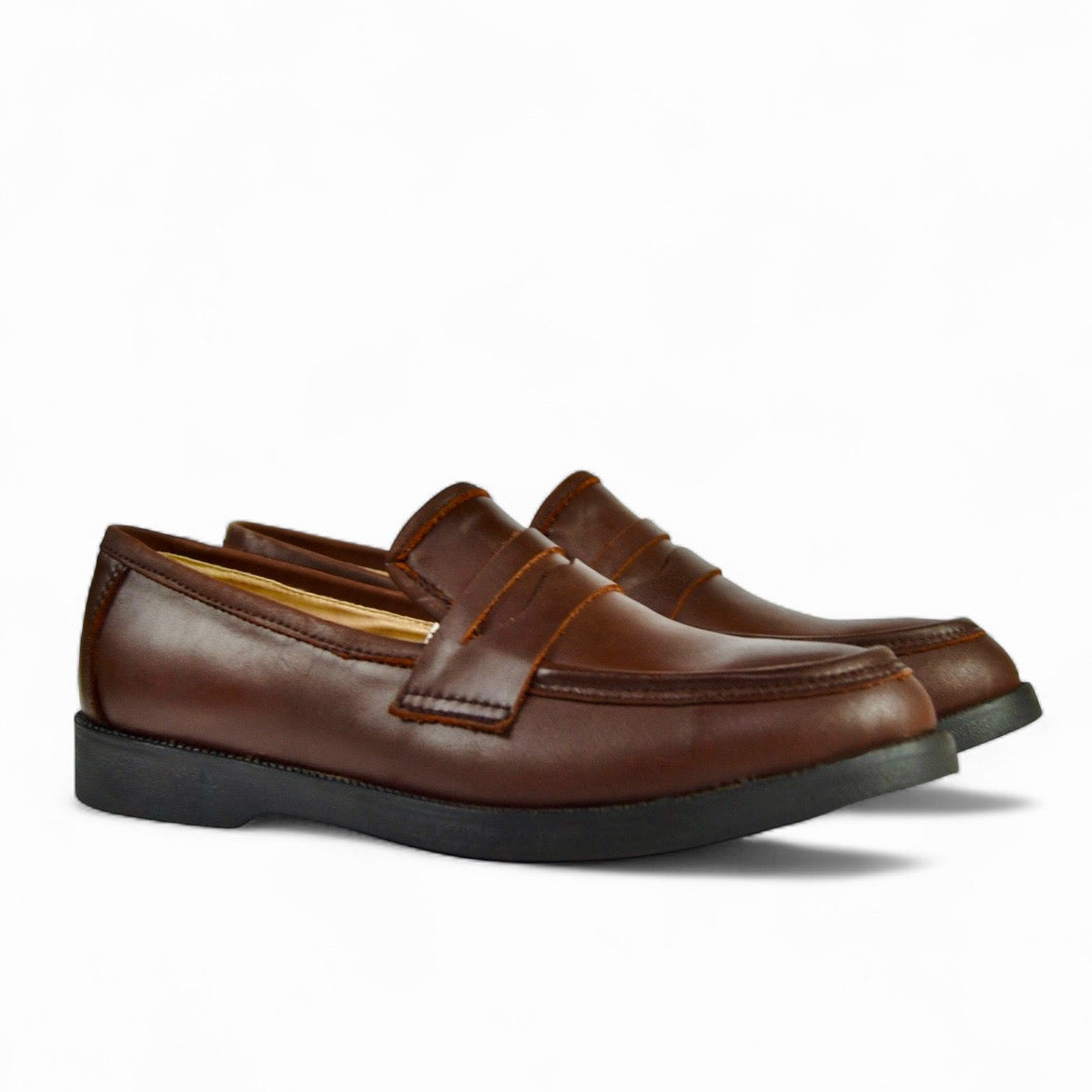 Leazus - Leather College Loafer - Brown