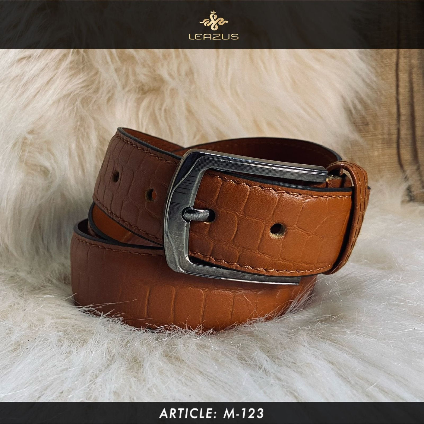 Leazus - Leather classic belt - M-123