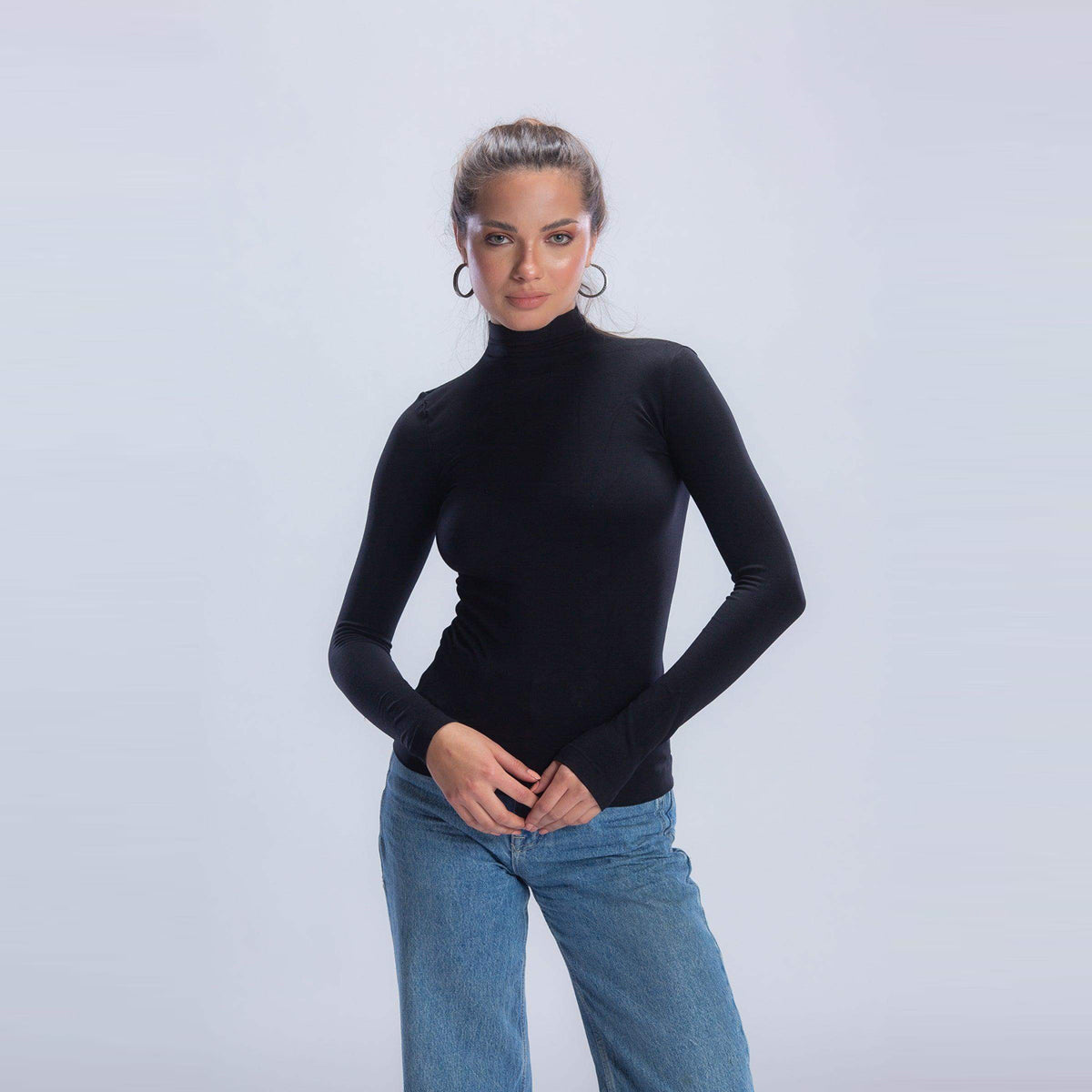 كارينا - بلوزة فيسكوز برقبة عالية (عبوة من 3 قطع) للنساء