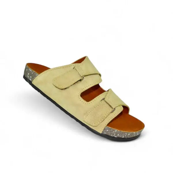 Leazus - Leather SnapLock Sandal - Beige