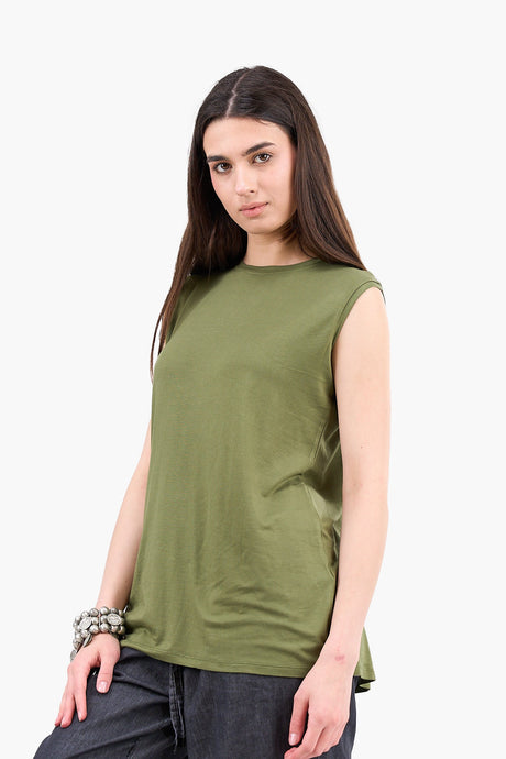 Clue - Sleeveless Viscose T-Shirt