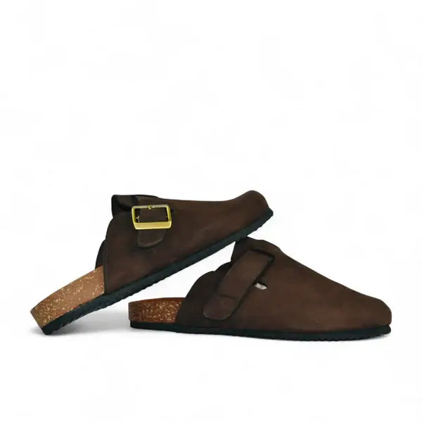 Leazus - Leather SnapClog - Brown