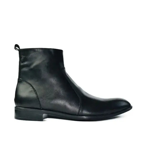 Leazus - Leather Zipper Boot - Zipup Black