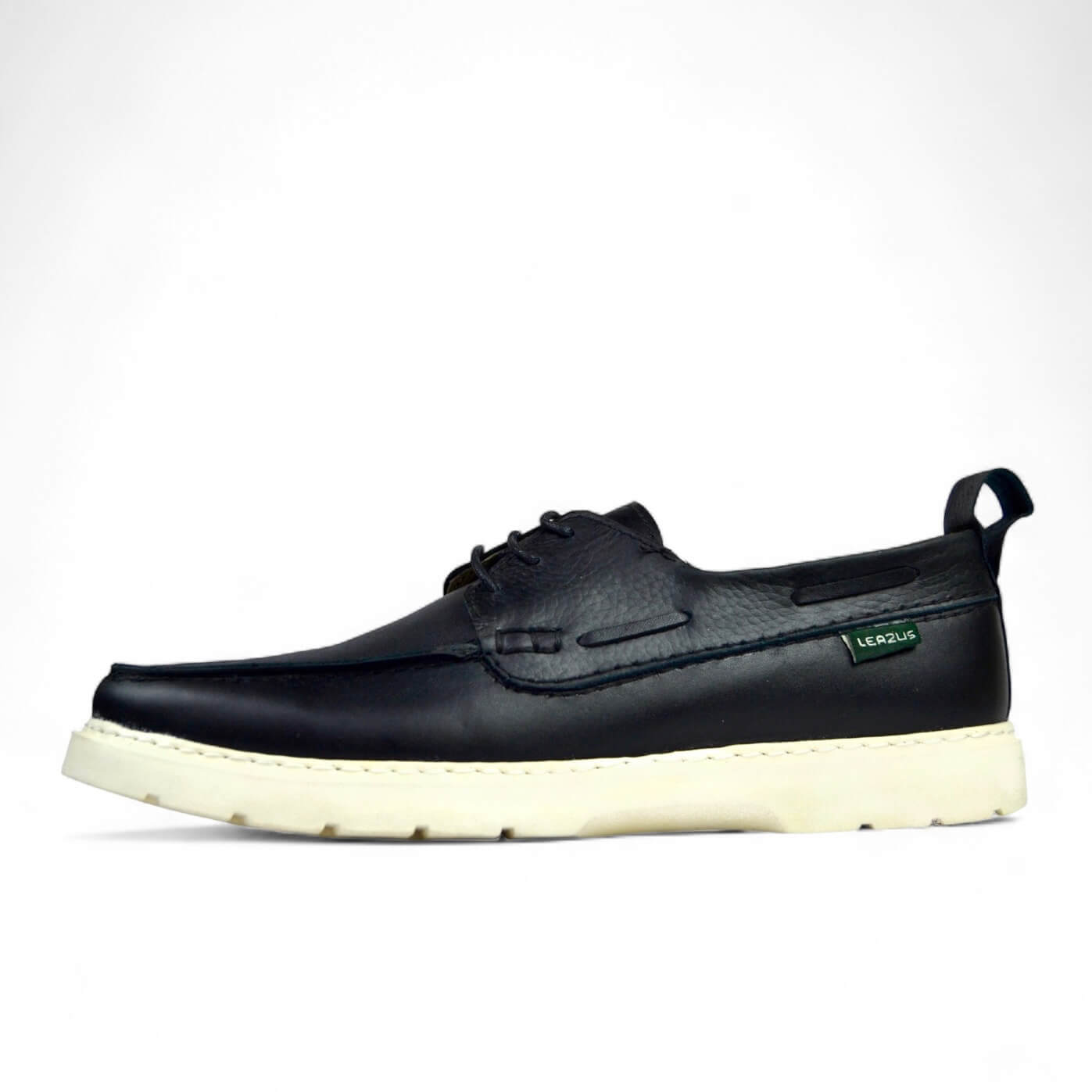 Leazus - Leather Boat Shoes - Black