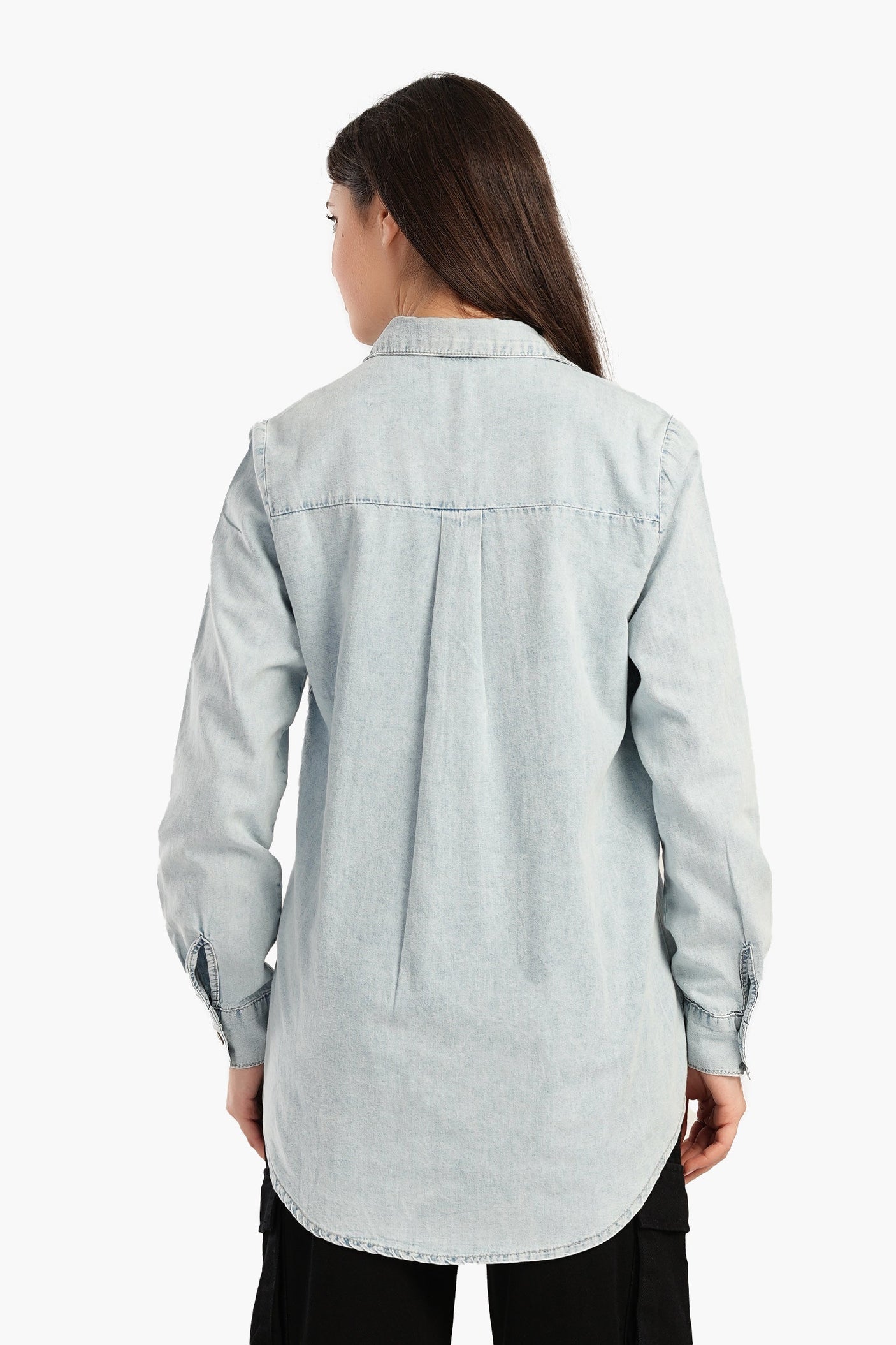 Carina - Denim Shirt with Flap Pockets