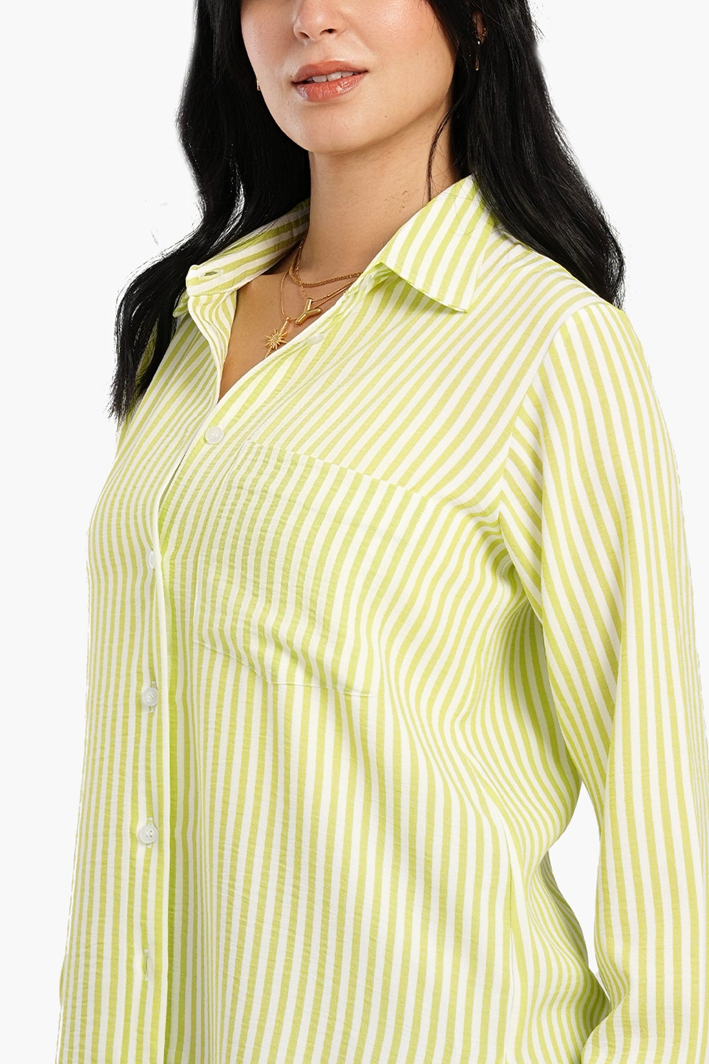 كارينا - قميص مخطط عالي ومنخفض